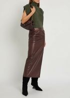 Skiim Huguette Leather Maxi Skirt Burgundy