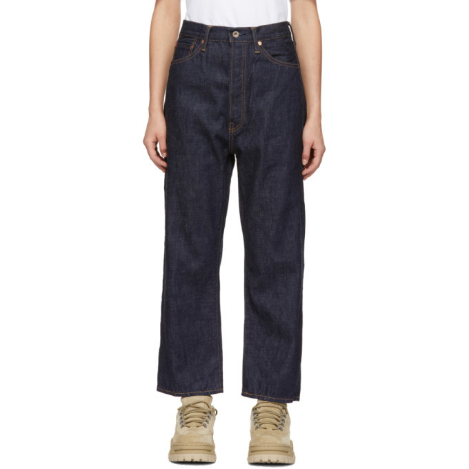 Photo: Chimala Navy Wide Tapered Selvedge Jeans