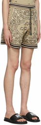 AMIRI Tan Bandana Shorts