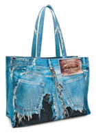 Acne Studios Printed Denim Tote bag - Blue - One Size