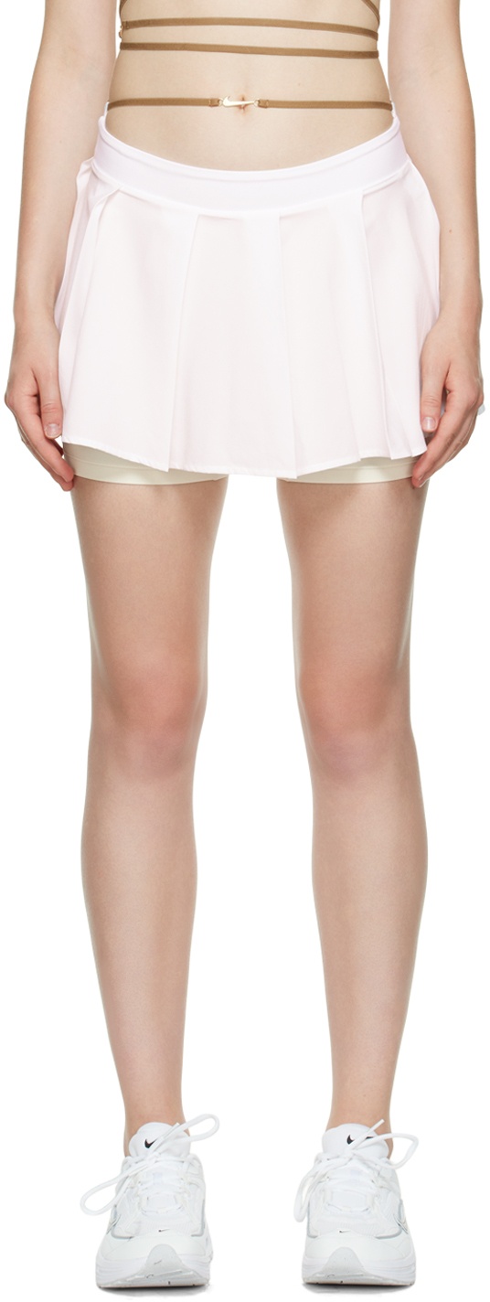 Photo: Nike White & Beige Jacquemus Edition Pleated Miniskirt