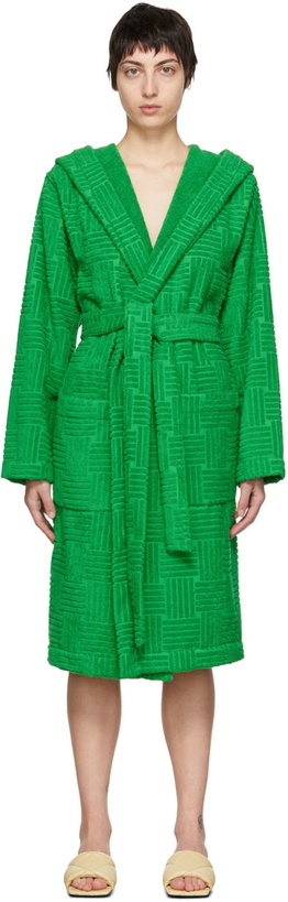 Photo: Bottega Veneta Green Intreccio Bath Robe