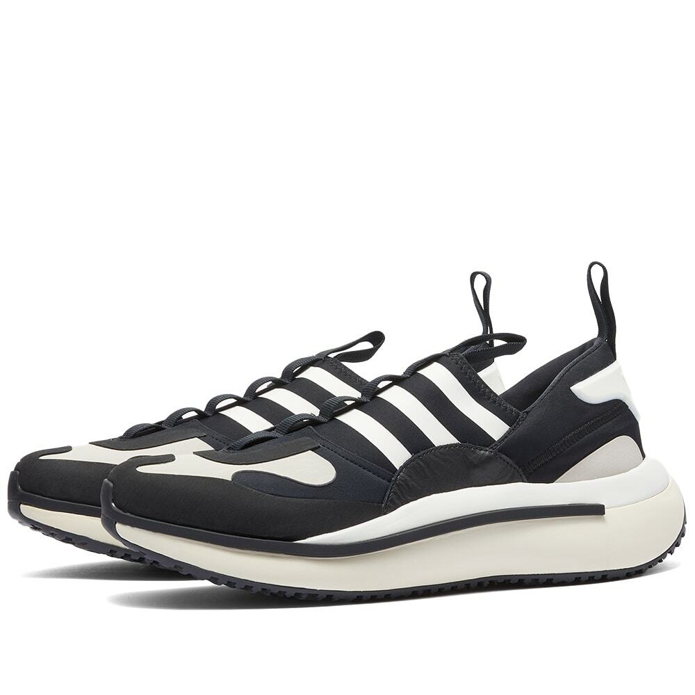 Y-3 Men's Qisan Cozy Sneakers in Black/White/Chalk Y-3