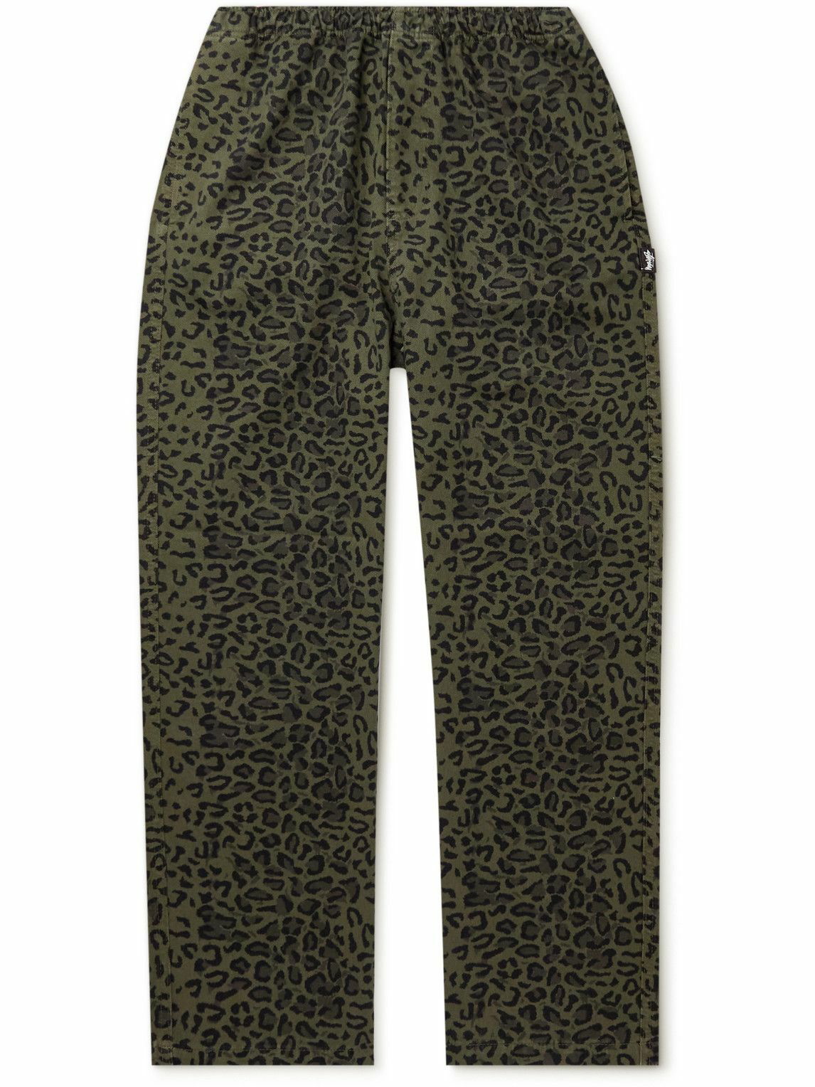 Stussy - Straight-Leg Leopard-Print Cotton-Twill Trousers - Brown Stussy