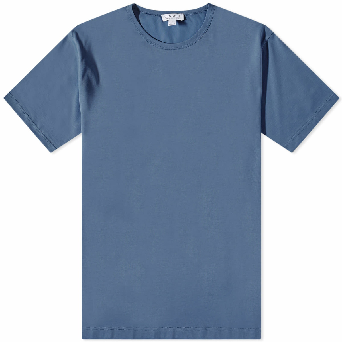 Sunspel Men's Classic Crew Neck T-Shirt in Cool Blue Sunspel