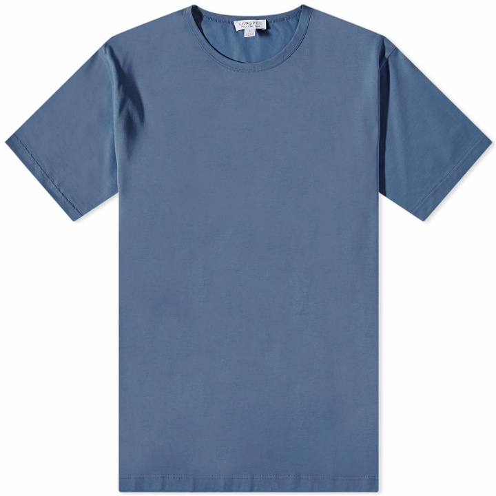 Photo: Sunspel Men's Classic Crew Neck T-Shirt in Cool Blue