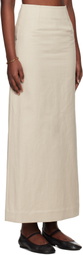 Ruohan Beige Pencil Denim Maxi Skirt