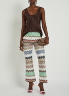Missoni Snake-pattern Metallic-knit Trousers Multicoloured