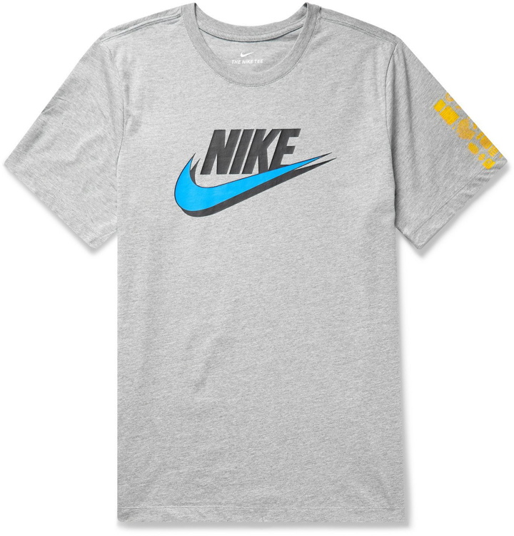 Photo: Nike - Sportswear HBR 1 Worldwide Logo-Print Cotton-Jersey T-Shirt - Gray