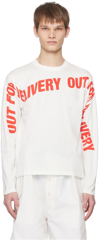 Photo: Henrik Vibskov White 'Out For Delivery' Long Sleeve T-Shirt