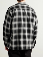 OrSlow - Convertible-Collar Checked Cotton-Blend Flannel Shirt - Black