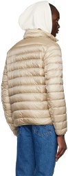 Palm Angels Beige Embroidered Down Jacket