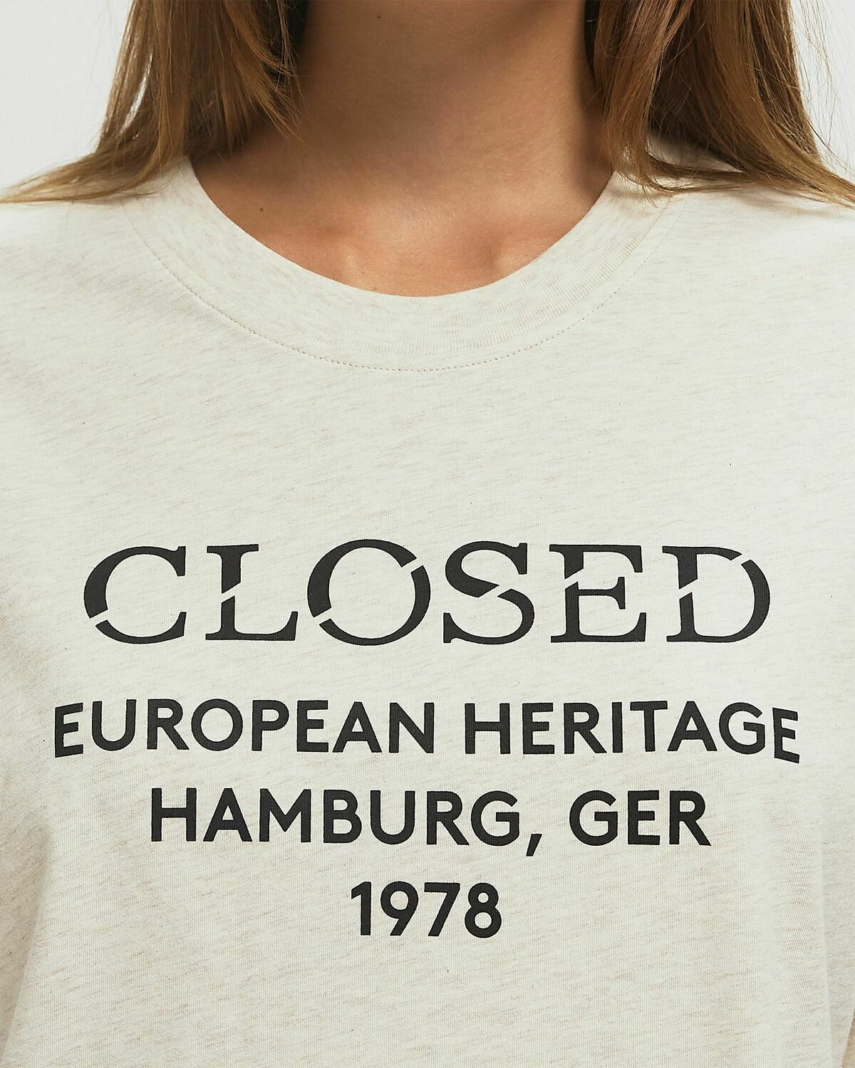 CLOSED RELAXED TEE Beige Womens Shortsleefe