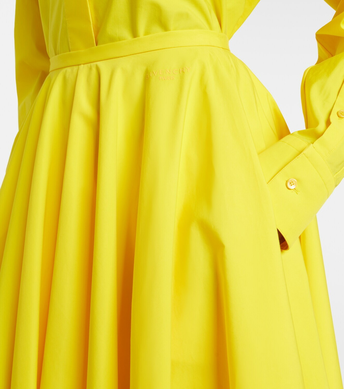 Givenchy Pleated cotton midi skirt