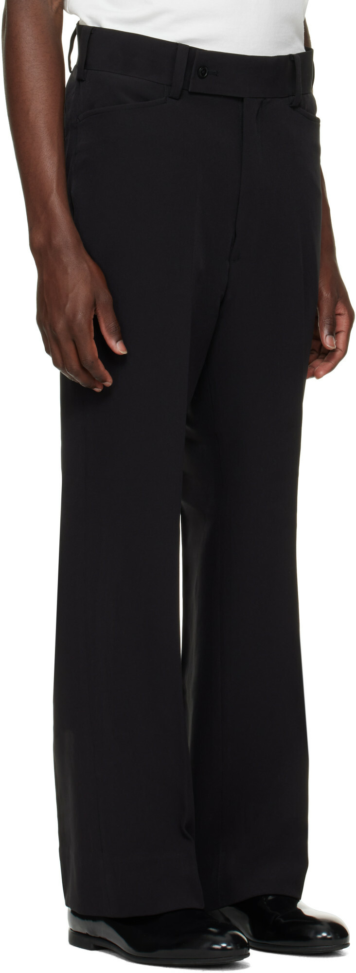 NEEDLES Black Poly Light Double Cloth Boot-Cut Trousers