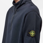 Stone Island Men's Brushed Cotton Fleece Half Zip Sweat in Navy