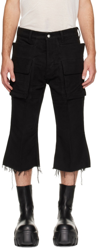 Photo: Rick Owens Black Tower Bolan Cutoff Cargo Pants