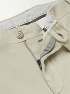 Canali - Tapered Brushed Stretch-Cotton Twill Trousers - Neutrals