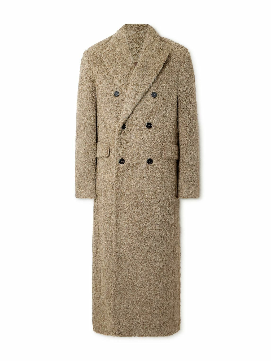 Séfr - Larry Double-Breasted Fleece Coat - Brown Séfr