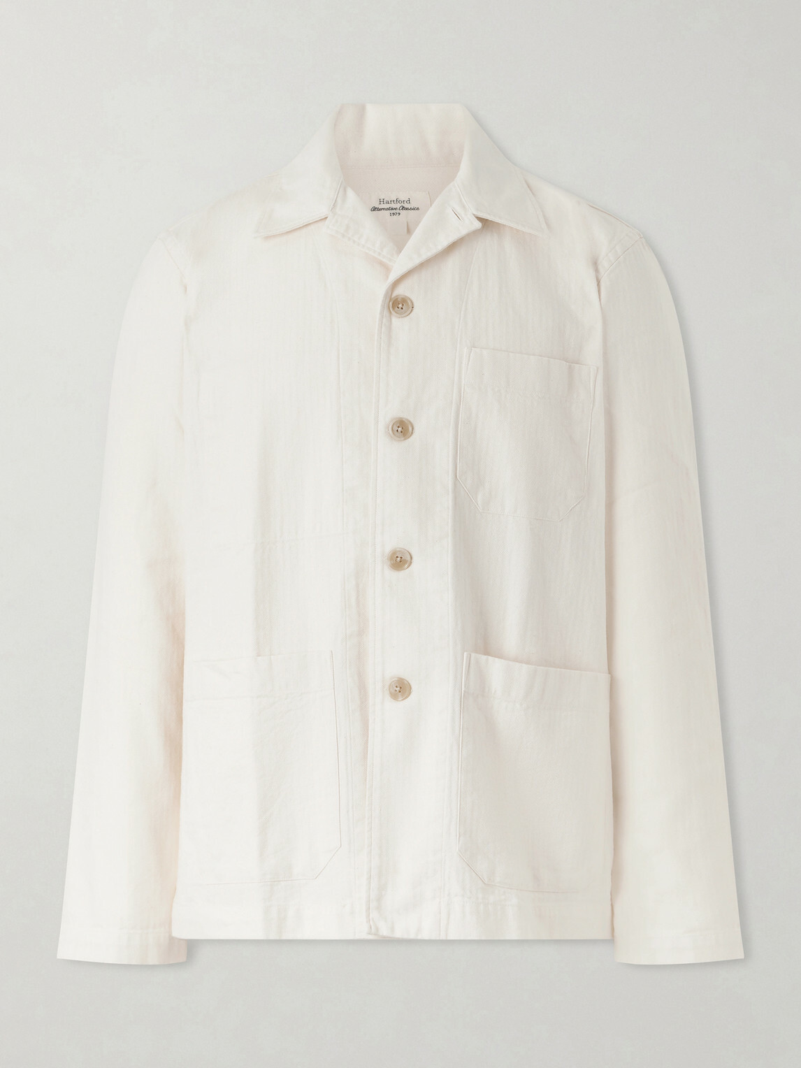 Hartford - Perry Herringbone Cotton Jacket - Neutrals