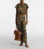 Eres Crocodile printed cotton voile top
