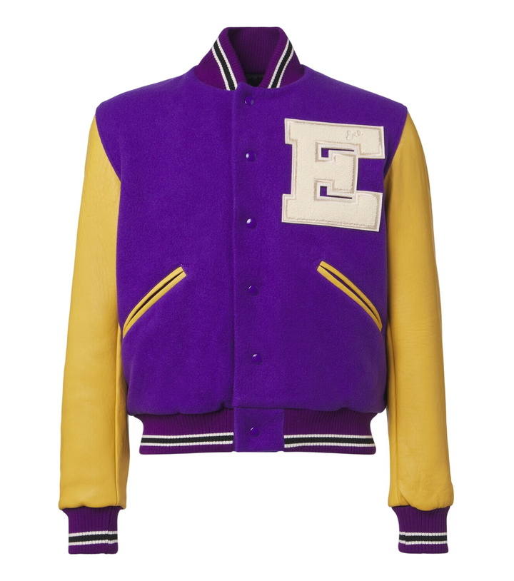 Photo: ERL Leather-trimmed wool-blend bomber jacket