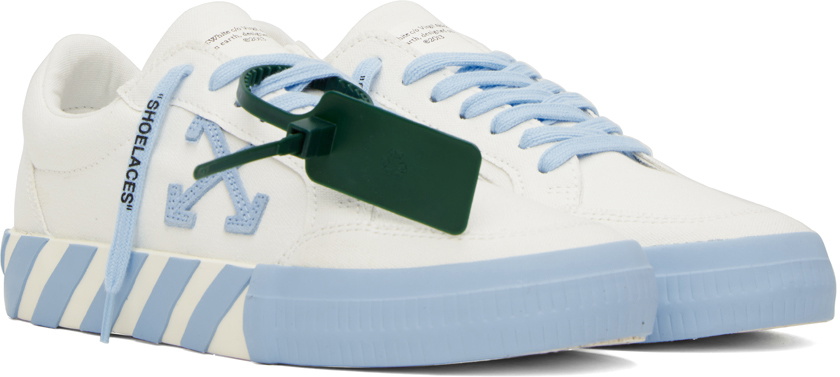 Off-White White & Blue Vulcanized Low Sneakers Off-White