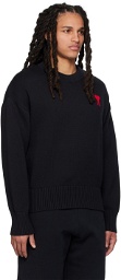 AMI Paris Black Ami de Cœur Sweater