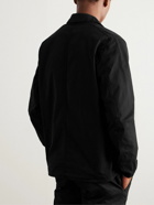 Stone Island - Logo-Appliquéd Cotton-Blend Gabardine Zip-Up Overshirt - Black