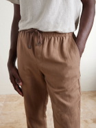 Onia - Straight-Leg Linen and Lyocell-Blend Trousers - Brown