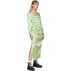 GANNI Green Silk Floral Dress