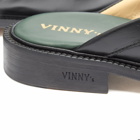 VINNY'S Men's Yardee Mule in Black Crust/Black Croco Leather