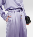 Loewe - High-rise wide-leg silk satin pants