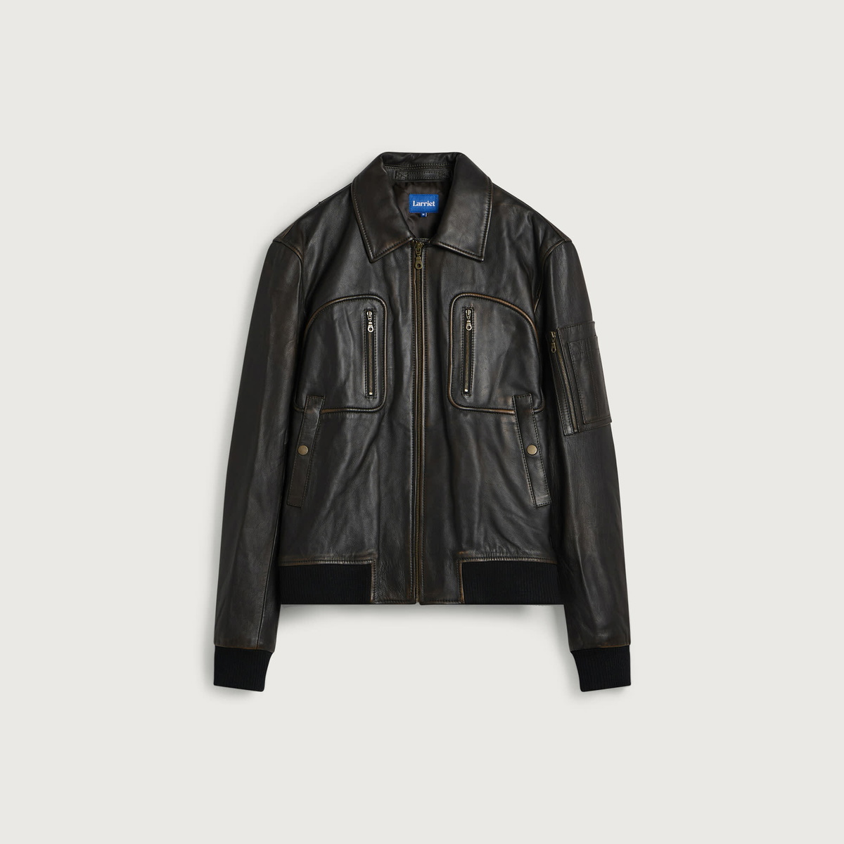 Larriet Men's Pepe Leather Jacket in Umber