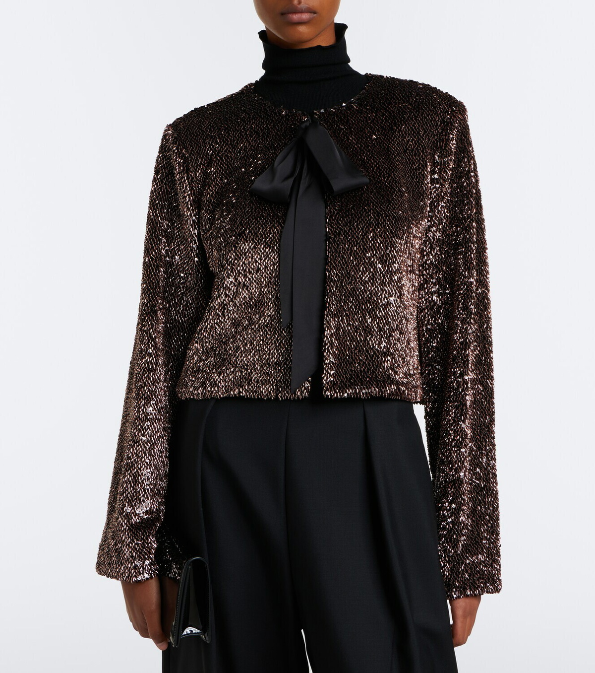 Veronica Beard Bancroff sequined tie-neck jacket