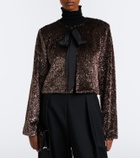 Veronica Beard Bancroff sequined tie-neck jacket