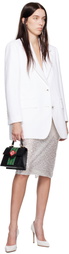Casablanca White Sequin Midi Skirt