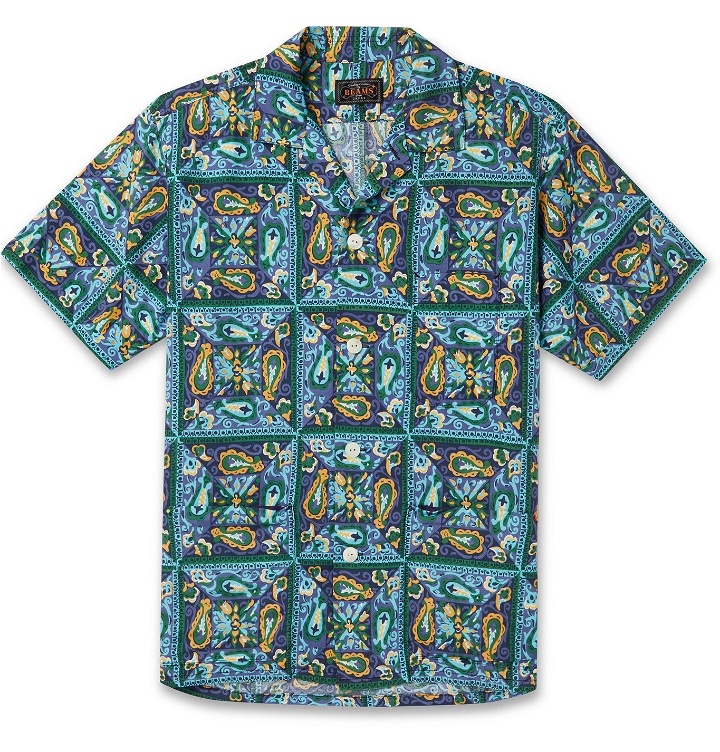 Photo: Beams Plus - Camp-Collar Printed Woven Shirt - Blue