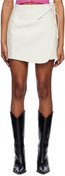Yuzefi Off-White Wrap Denim Miniskirt