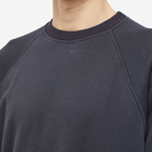 Auralee Men's Soft Crew Sweat in Ink Black