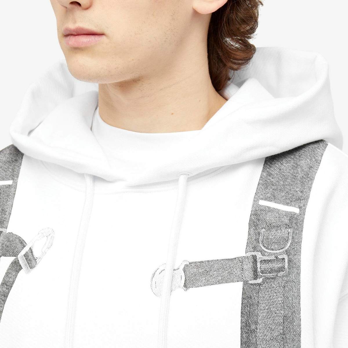 Off-White Men's Backpack Skate Popover Hoodie in White