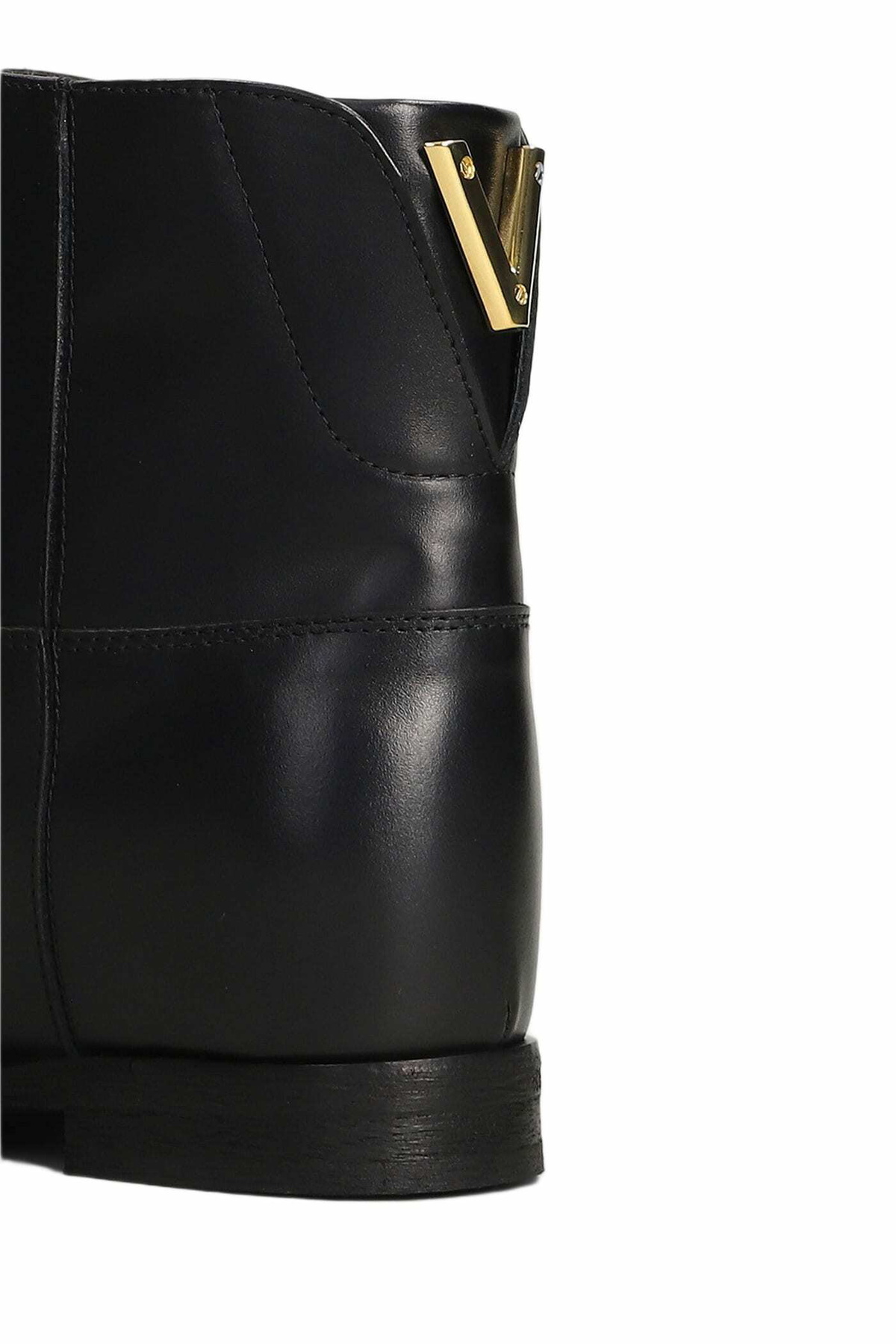 Via Roma 15 Ankle Boots Inside Wedge In Black Leather