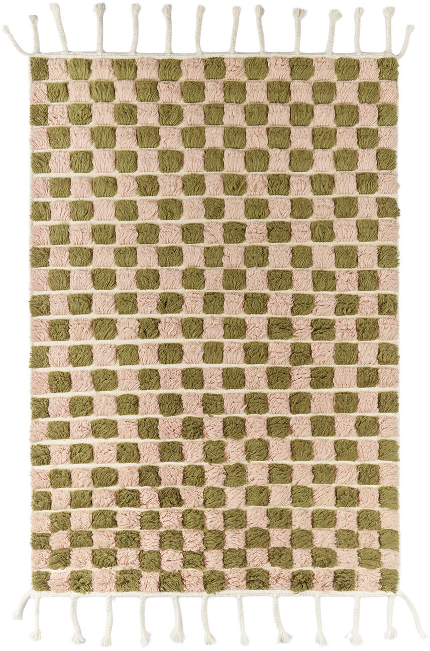Pink And Green Shell Rug Maman Rugs Pink & Green Darya Rug