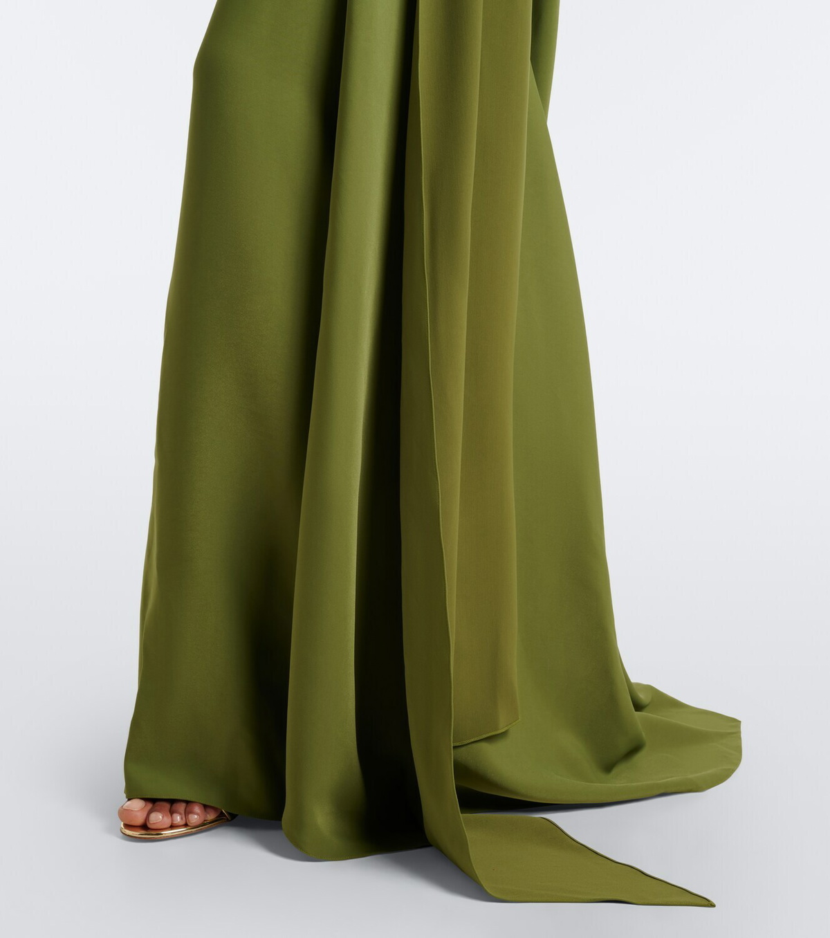 Marmar Halim Draped scarf-detail bustier gown