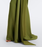 Marmar Halim Draped scarf-detail bustier gown