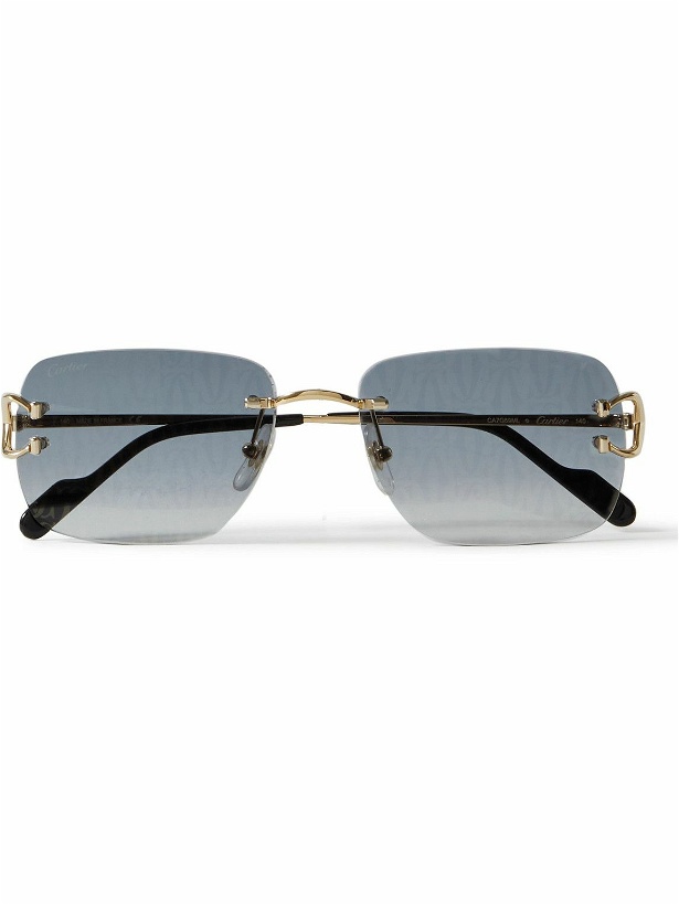 Photo: Cartier Eyewear - Frameless Gold-Tone and Acetate Sunglasses