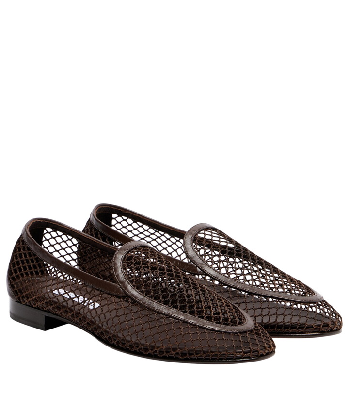 Photo: Aquazzura Saint Germain leather-trimmed moccasins