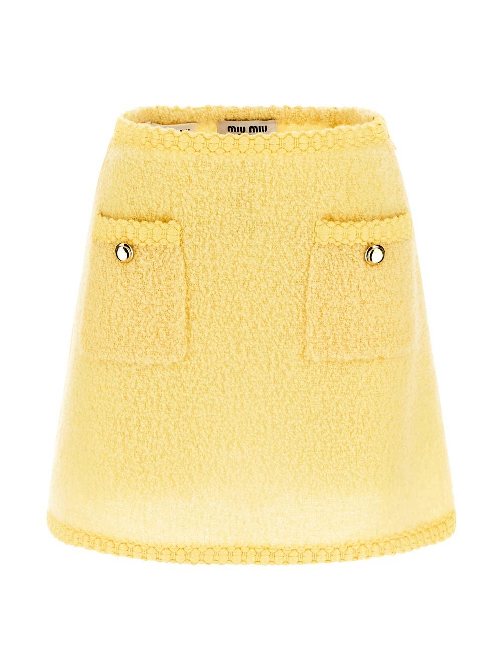 ミニスカート Miu Miu Cream Canvas Mini Skirt Miu Miu Cream Canvas Mini Skirt | italist