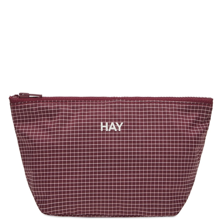 Photo: HAY Grid Pouch - Small in Burgundy 