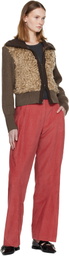 Andersson Bell Brown & Beige Fur Combo Knit Cardigan